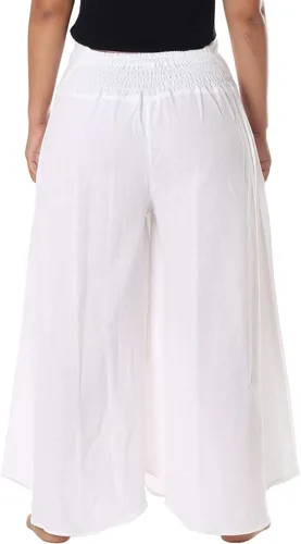 Vista 3 de Lannaclothesdesign Pantalones palazzo de algodón para mujer pantalón hippie de pierna ancha