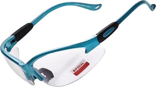 Vista 8 de Spits Eyewear Gafas de seguridad bifocales o inferiores de caza con varias opciones de lente y marco azul (blue frame)