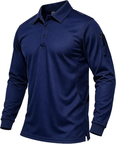 Vista 9 de Haimont Men's Long Sleeve Quick-Dry Performance Polo Shirt 3-Manga larga.