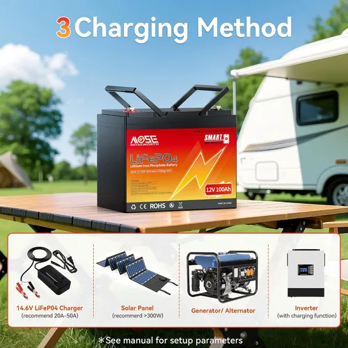 Vista 5 de Batería de litio LiFePO4 de 12 V 100 Ah con Bluetooth, BMS integrado, protección a baja temperatura, más de 5000 ciclos, celdas de batería