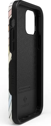 Vista 9 de Casely Funda para iPhone 11 Pro Max Ride The Wave Forro de arcoíris pastel Diseño protector audaz