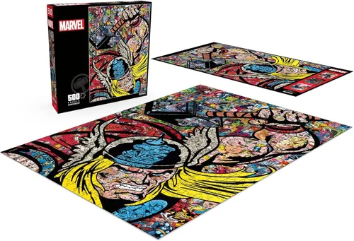 Vista 4 de Buffalo Games - Marvel - Thor Collage - Rompecabezas de 500 piezas para adultos - Rompecabezas desafiante perfecto para noches de juego - El