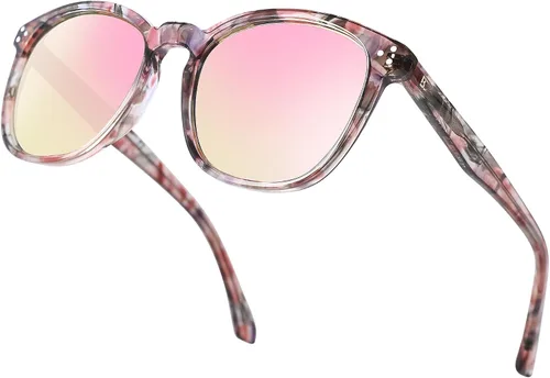 Vista 21 de Gafas de sol polarizadas para mujer con protección UV para mujer, a la moda, grandes sombras con marco de acetato BC2110
