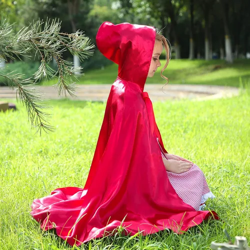 Vista 3 de Sunny Fashion Girls Cape Christmas Halloween Fairy Tail Little Hood Red Cloak