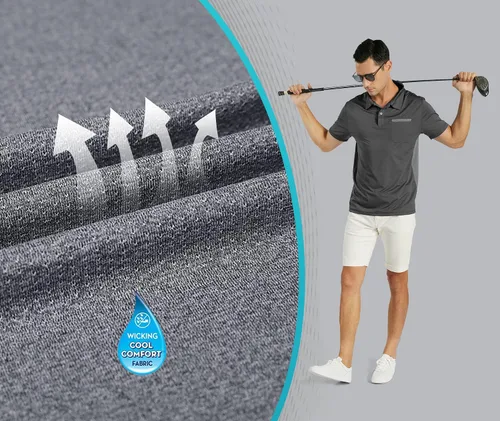Vista 38 de V VALANCH Polo de golf de manga corta para hombre, estilo casual, con cuello que absorbe la humedad