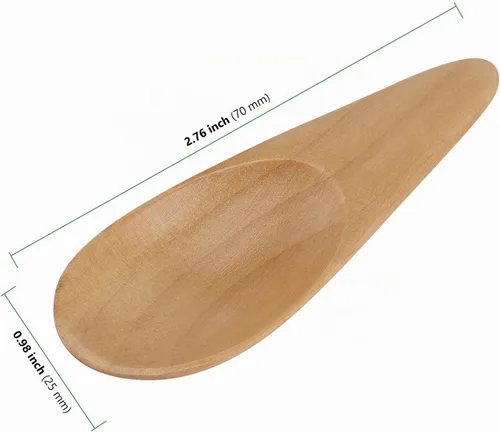 Vista 2 de HAKZEON 20 mini cucharas de madera, cuchara de sal pequeña con mango corto, pequeñas cucharas de madera para tarros de especias, hojas de té