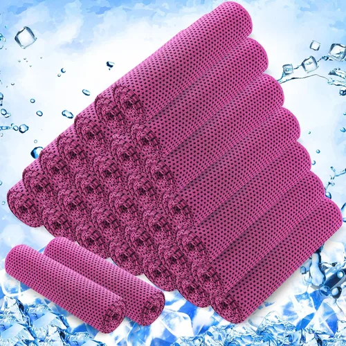 Vista 17 de Hosuly Paquete de 30 Toallas Refrescantes, 40"x12" Hielo Transpirables Suaves Frías Paño de Sudor Microfibra Paños de Entrenamiento para Gimnasio