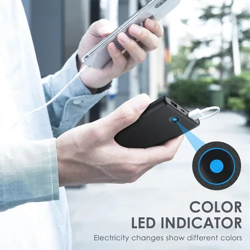 Vista 5 de [Paquete de 2] Cargador portátil de 20000 mAh, batería de carga rápida ultradelgada con salidas USB duales, cargador de teléfono portátil esencial