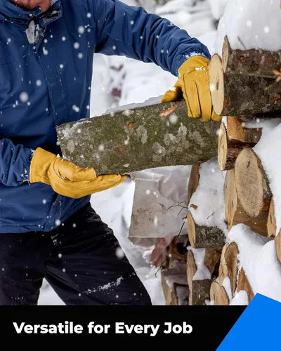 Vista 7 de Toolant Guantes de trabajo de invierno para hombre, de cuero aislado con resistencia al agua y protección contra abrasión para clima frío