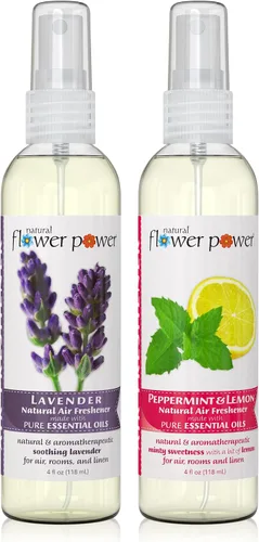 Vista 21 de Natural Flower Power Ambientador en aerosol – Eliminador de olores con aceites esenciales – Hogar, automóvil y tela – Libre de crueldad animal