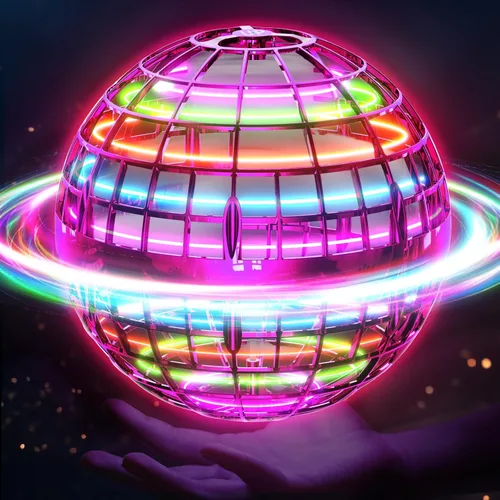 Vista 8 de Ivtivfu Bola de orbe voladora (azul, 2026 actualizada) con luces deslumbrantes, spinner mágico flotante, dron boomerang genial, globo cósmico