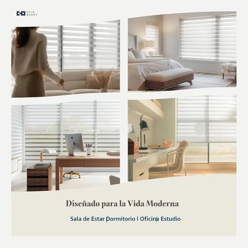 Vista 6 de CHICOLOGY - Persianas de cebra, persianas enrollables para ventanas, cortinas para ventanas, persianas enrollables para ventanas, persianas
