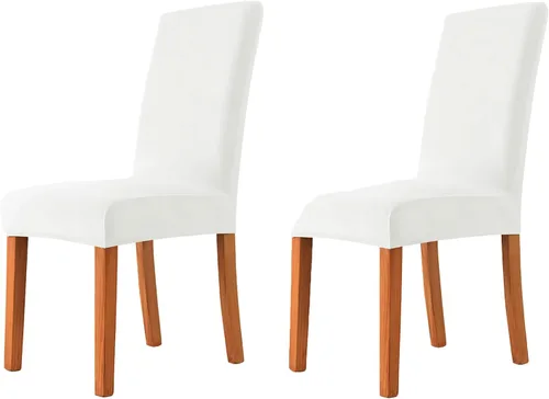 Vista 42 de Velvet Chair Covers Beige Gray, Stretch Dining Room Chair Covers 2 Pack, Super Fit Dining Chairs Slipcovers Spandex Washable Kitchen Parson Chair