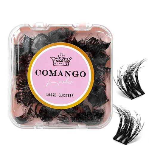 Vista 23 de CoMango Extensiones de pestañas individuales 3D de flores multicapa, sueltas, esponjosas, racimos de pestañas rizadas C/D, extensiones de pestañas