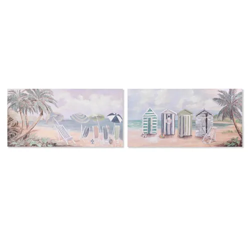 Vista 2 de Lienzo Home ESPRIT Lienzo Madera MDF 120 x 3 x 60 cm Playa