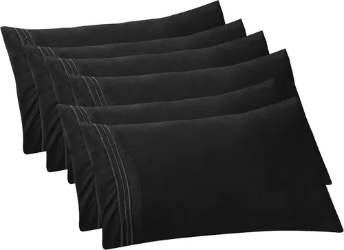 Vista 7 de Elegant Comfort Fundas de almohada sólidas de microfibra de alta calidad hotelera, tejido suave, resistente a las arrugas y a las manchas, fácil