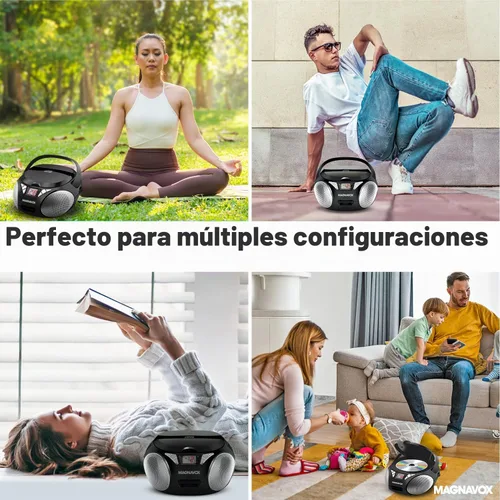 Vista 7 de Magnavox MD6924 - Caja de CD portátil con radio estéreo AM/FM Negro