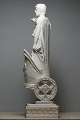 Vista 6 de Ares Mars Dios de la guerra Carro griego fundido mármol estatua escultura Figura 9.84