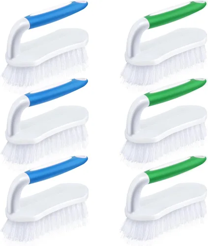 Vista 10 de Lallisa 12 piezas de cepillos para limpieza con mango cómodo de agarrar, resistente, cerdas rígidas, flexibles, cepillos a granel para ducha, baño