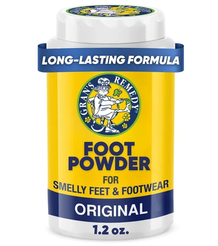 Vista 10 de Gran's Remedy Polvo perfumado para pies, eliminador de olores eficaz y desodorante de zapatos que absorbe la humedad para zapatos y pies, frescura