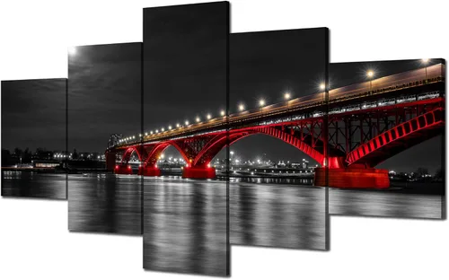Vista 22 de Cawpom Louisiana Arte de Pared en Lienzo, 60x32 pulgadas, Impresión en Lienzo, Cuadros de Nueva Orleans Decoración de Pared, Puente Crescent City