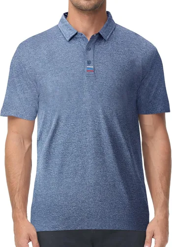 Vista 7 de V VALANCH Polo de golf de manga corta para hombre, estilo casual, con cuello que absorbe la humedad