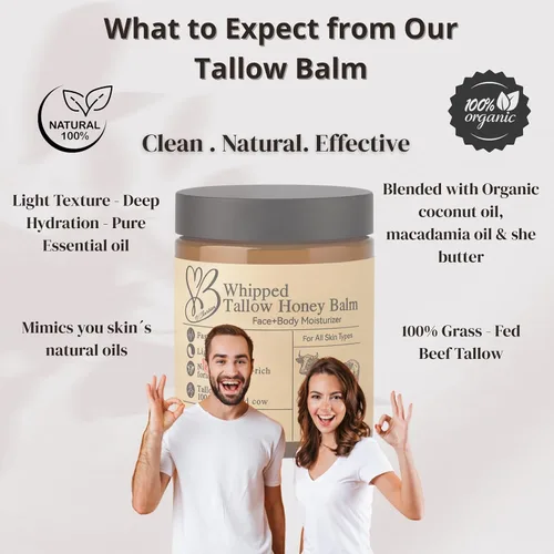 Vista 8 de Tallow de ternera para la piel, bálsamo de sebo para cara, hidratante facial de calvicie, crema hidratante de ternera, bálsamo de ternera y bálsamo