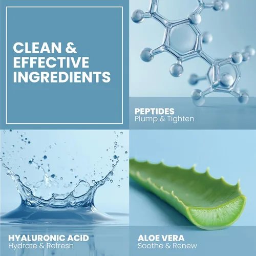 Vista 7 de Eva Naturals Suero facial multipéptido, péptidos de colágeno antienvejecimiento para elasticidad de piel regordeta y firme, renovación de arrugas
