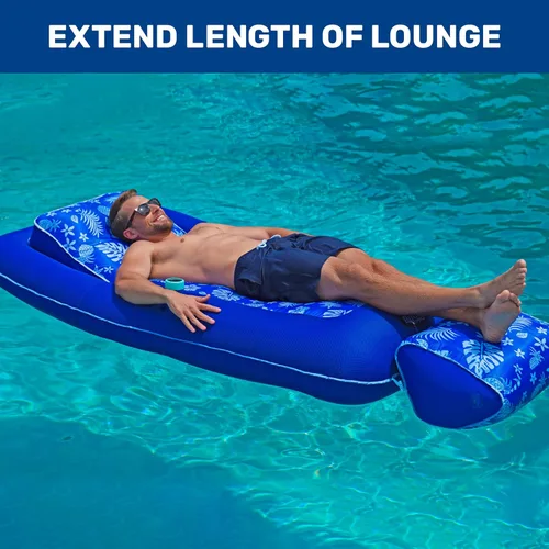 Vista 5 de Aqua Campania Ultimate - Flotador de piscina 2 en 1 – Extra grande – Flotadores inflables de piscina para adultos con respaldo ajustable