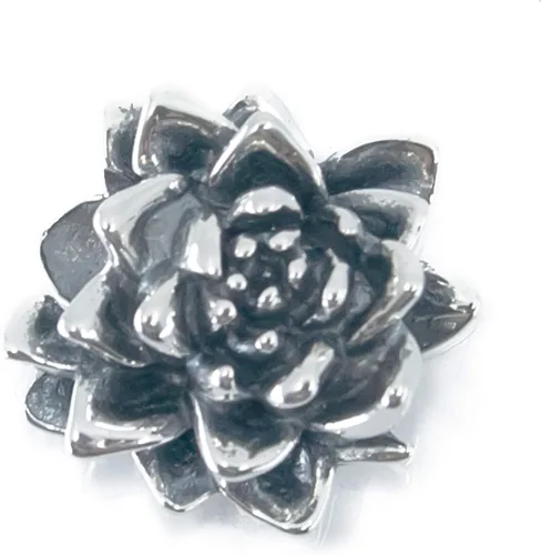 Vista 2 de Flor de loto de plata esterlina, flor de loto de plata de ley S925, colgante de flor de loto tropical hawaiano, budismo espiritual para yoga, lirios