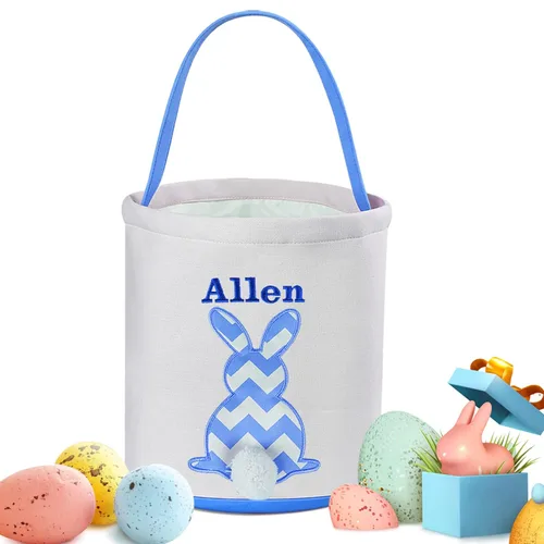 Vista 9 de Cestas de Pascua personalizadas para niños y niñas, canasta de conejo de Pascua de Touber para niños pequeños, canasta de caza de huevos de Pascua