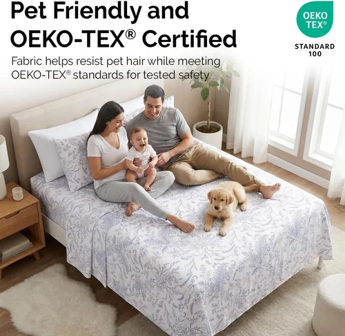 Vista 194 de Southshore Fine Living, Inc. Colección Winter Brush, juego de sábanas de 3 piezas para cama individual, sábana bajera con bolsillo profundo de 14