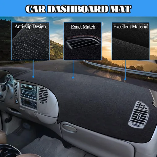 Vista 3 de Funda para salpicadero, tapete para salpicadero, almohadilla para salpicadero, alfombra para salpicadero, ajuste personalizado para Ford F150 F-150