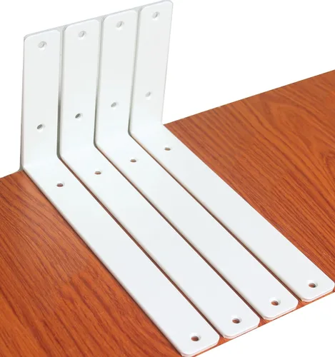 Vista 41 de Paquete de 2 soportes de estante en L de 6 pulgadas de largo x 4 pulgadas de alto x 1.5 pulgadas de ancho, 5 mm de grosor, soportes de estante