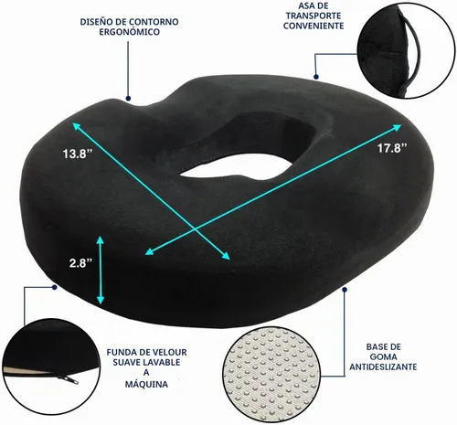 Vista 6 de Cojín acolchado multiusos para el tratamiento de las hemorroides, la próstata, embarazo, 18 pulgadas Almohada de espuma para las hemorroides, 18