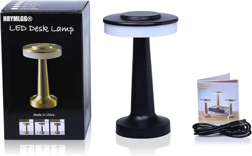 Vista 9 de Lámpara de escritorio inalámbrica portátil táctil, atenuación táctil de 3 velocidades, puerto de batería USB integrado, luz de noche de dormitorio