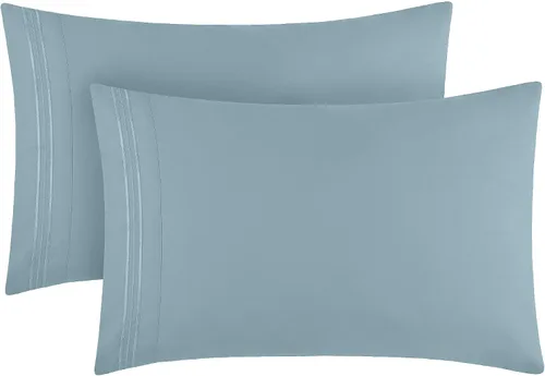 Vista 57 de Mellanni Fundas de almohada de lujo, extrasuaves, refrescantes, fundas de almohada de 12 piezas de la colección icónica, cierre de sobre