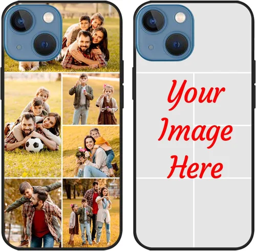 Vista 16 de Funda de teléfono con foto personalizada para iPhone 13 Mini, imagen/texto personalizados, funda negra delgada y suave, regalo único de nicho