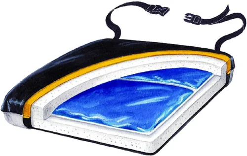 Vista 6 de Skil-Care Cojín de gel económico súper suave con funda LSII. 16 pulgadas de ancho x 16 pulgadas de profundidad x 2 pulgadas de alto. Soporte cómodo.