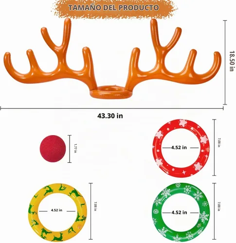 Vista 4 de Max Fun - Juego de tiro al aro con cuernos para fiestas de Navidad