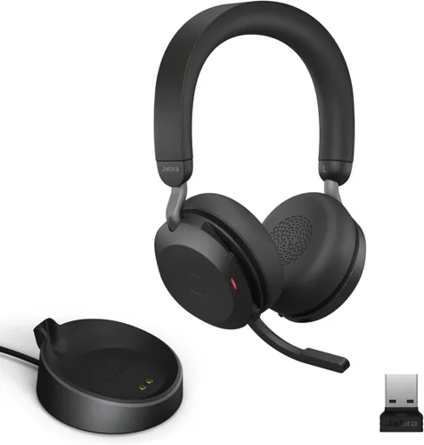 Vista 9 de Auriculares inalámbricos Jabra Evolve2 75 para PC con tecnología de 8 micrófonos - Auriculares estéreo de espuma dual con cancelación activa