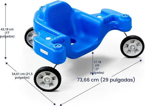 Vista 6 de Simplay3 Galaxy Glider - Juguete de montar para niños pequeños y niños de 1-1/2 a 5 años, juguete sensorial giratorio de 360 grados para niños, azul