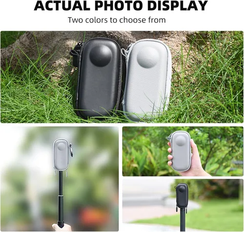 Vista 9 de BRDRC Funda de transporte para Insta360 X3, bolsa de almacenamiento portátil, funda protectora de lente, funda protectora de carcasa rígida de viaje