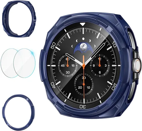 Vista 14 de Goton 3 en 1 Accesorios para Samsung Galaxy Watch 3 de 41 mm, 1 Carcasa de Armadura de TPU Resistente + 2 Películas Protectoras de Pantalla