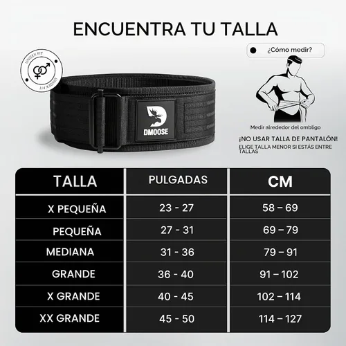 Vista 2 de DMoose Fitness Cinturón de levantamiento de pesas con bloqueo automático para hombres y mujeres, cinturón de nailon de 4 pulgadas para sentadillas