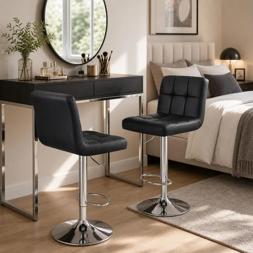 Vista 8 de DUMOS Set of 2 Counter Height Bar Stools, 24 Inch Saddle Bar Chairs
