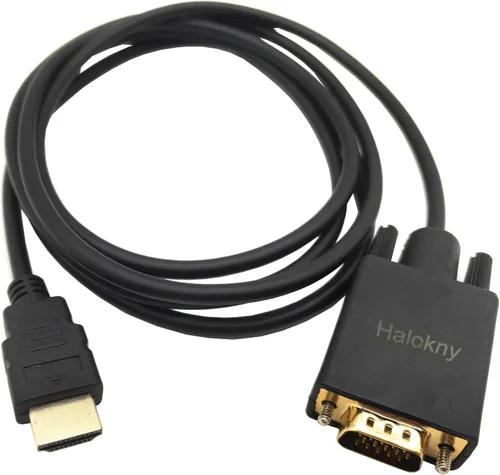 Vista 5 de Cable adaptador HDMI a VGA, 6 pies/5.9 ft, chapado en oro, 1080P, HDMI macho a VGA macho, cable convertidor de video activo, compatible