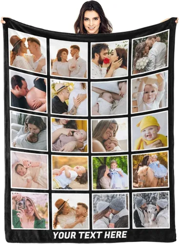 Vista 28 de envía al día siguiente, manta personalizada con texto en imagen, manta personalizada de foto, manta de franela personalizada, regalos personalizados