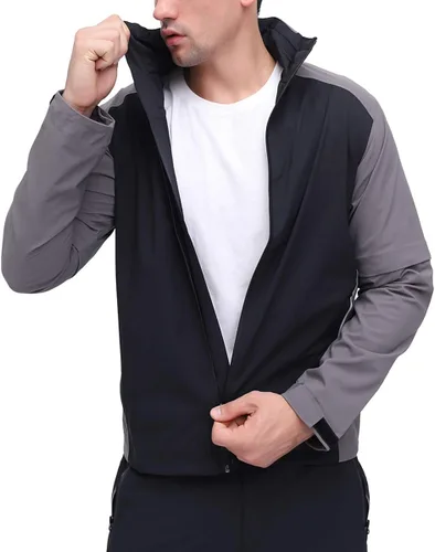 Vista 6 de fit space Chaqueta de lluvia de golf para hombre, impermeable, ligera, cortavientos