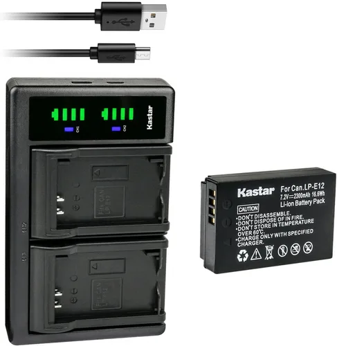 Vista 8 de Kastar LTD2 - Cargador de batería USB para Canon LP-E12 LPE12, cargador Canon LC-E12 LC-E12E, Canon EOS M50 Mark II, EOS M100, EOS M200, EOS Rebel